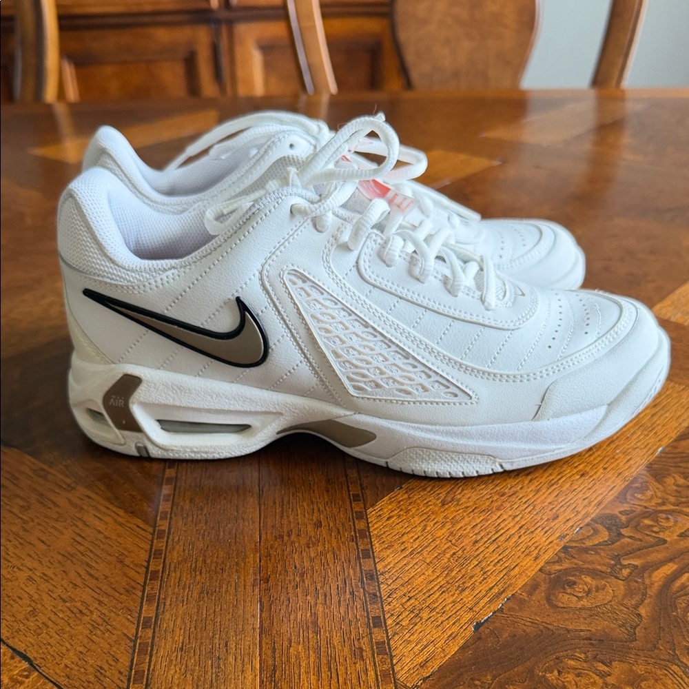 Nike White Sneakers with Black Swoosh